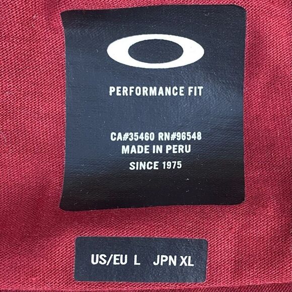 Oakley Men T-Shirt Large Red Logo America Flag Los Angeles Short Sleeve Tee NWT - Picture 5 of 7